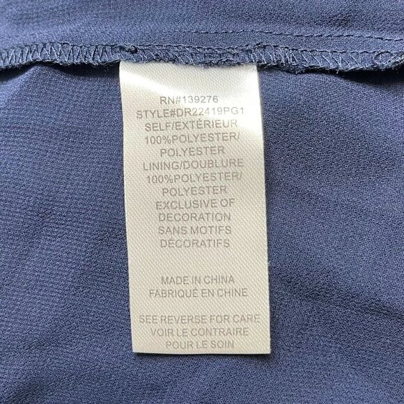 DR2 Women Navy Pleated Sleeveless With Striped Neckline Blouse Size XS - Picture 5 of 8